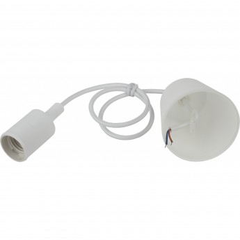 Патрон ЭРА пластиковый Е27 с подвесом белый Патрон ЭРА пластиковый Е27 с подвесом белый