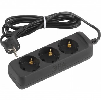 Удлинитель электрический ЭРА UX-3e-3m-B с заземл. 3 розетки 3м ПВС 3х0.75кв.мм 10А черн. Б0057722